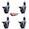 Service Caster 3.5'' Blue Poly Swivel 1-5/8'' Expanding Stem Caster Set with Brake, 4PK SCC-EX20S3514-PPUB-BLUE-PLB-158-4 - alternate 4